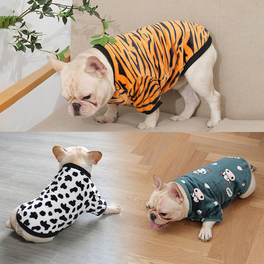 Cow-print Pajama-Style Sweater for small Pets