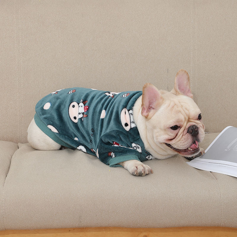 Cow-print Pajama-Style Sweater for small Pets